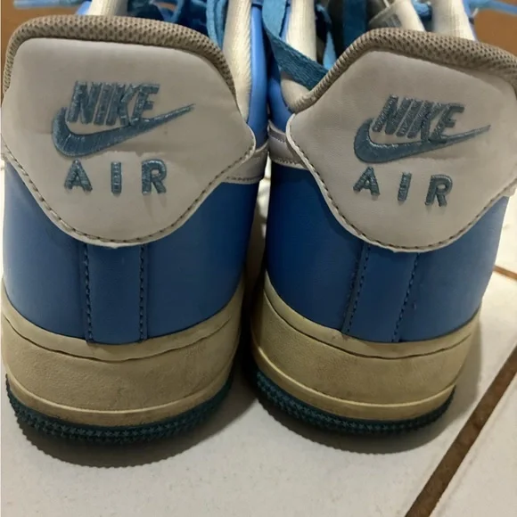Nike Air Force 1 Blue and White Sneakers - Picture 7 of 10